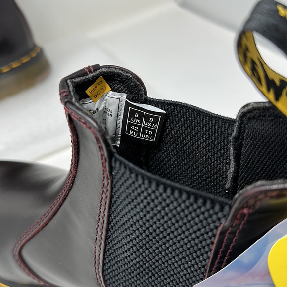 Dr Martens 2976 Slip Resistant Leather Chelsea Boots Burgundy Mens 9 Safety Shoe - Picture 10 of 10